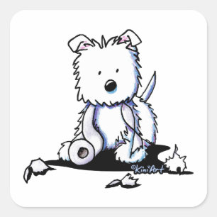 Muggles Westie TP Vierkante Sticker