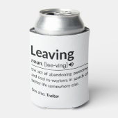 Muggrappige medewerker vertrekt blikjeskoeler (Blikje Voorkant)