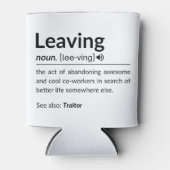 Muggrappige medewerker vertrekt blikjeskoeler (Voorkant)