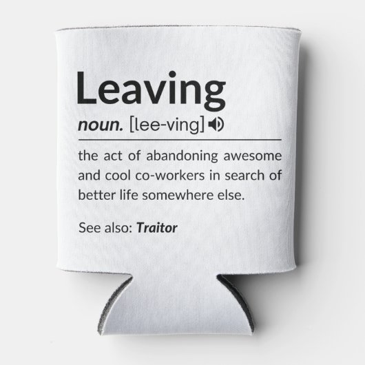 Muggrappige medewerker vertrekt blikjeskoeler (Voorkant)