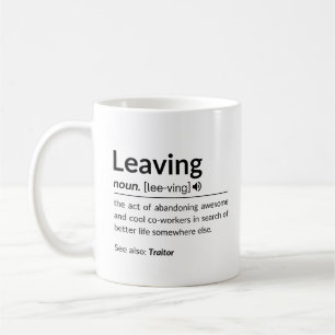 Muggrappige medewerker vertrekt koffiemok