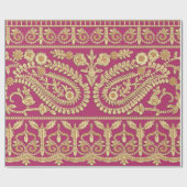 Mughal art werkt. Indiaans traditioneel antiek gou Cadeaupapier (Vlak)