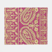 Mughal art werkt. Indiaans traditioneel antiek gou Fleece Deken (Voorkant (Horizontaal))