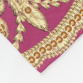 Mughal art werkt. Indiaans traditioneel antiek gou Fleece Deken (Hoek)