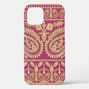 Mughal art werkt. Indiaans traditioneel antiek gou iPhone 12 Hoesje