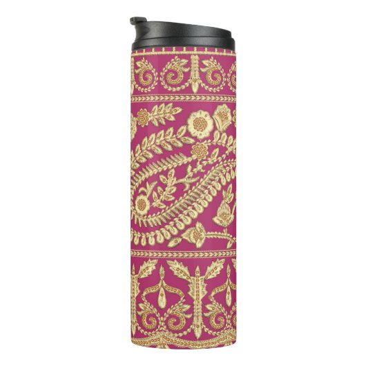 Mughal art werkt. Indiaans traditioneel antiek gou Thermosbeker (Geroteerd rechts)