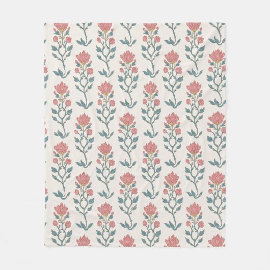 Mughal Bloem Butta Fleece Deken (Voorkant)