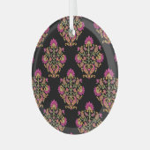 Mughal bloemenpaisley, naadloos ontwerp. glas ornament (Voorkant links)