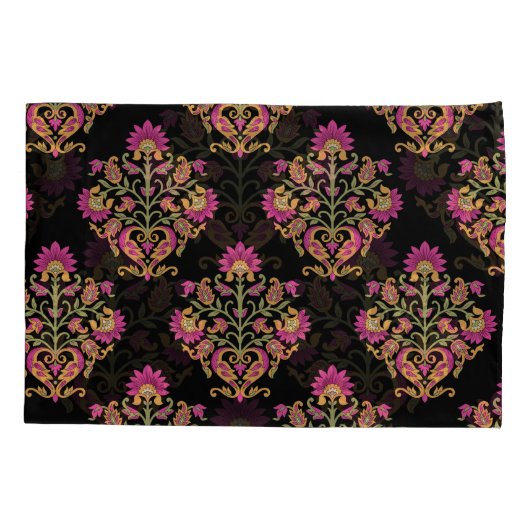 Mughal bloemenpaisley, naadloos ontwerp. kussensloop (Achterkant)