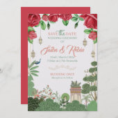 Mughal Design bruiloft uitnodiging (Voorkant / Achterkant)