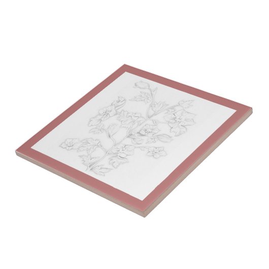 Mughal Design on a Ceramic Tile (R) Tegeltje (Zijkant)