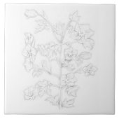 Mughal Design on a Ceramic Tile Tegeltje (Voorkant)