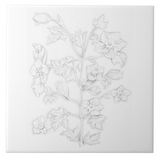 Mughal Design on a Ceramic Tile Tegeltje (Voorkant)