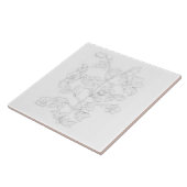 Mughal Design on a Ceramic Tile Tegeltje (Zijkant)