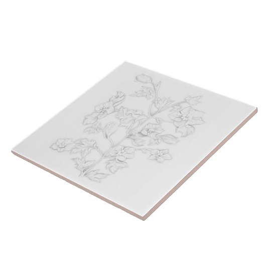 Mughal Design on a Ceramic Tile Tegeltje (Zijkant)