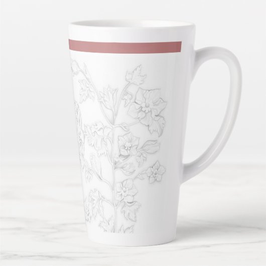 Mughal Design on a Large Latte Mug Latte Mok (Rechts)