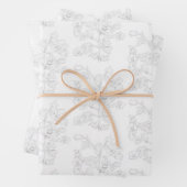 Mughal Design on a Wrapping Paper Set of 3 (In situ)