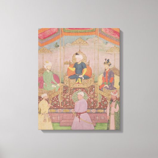 Mughal Emperor Babur en zijn zoon Humayan Canvas Afdruk (Voorkant)