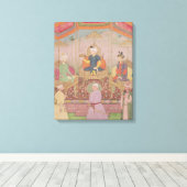 Mughal Emperor Babur en zijn zoon Humayan Canvas Afdruk (Insitu (Houten vloer))