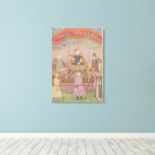 Mughal Emperor Babur en zijn zoon Humayan Canvas Afdruk (Insitu (Houten vloer))