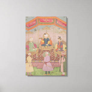 Mughal Emperor Babur en zijn zoon Humayan Canvas Afdruk