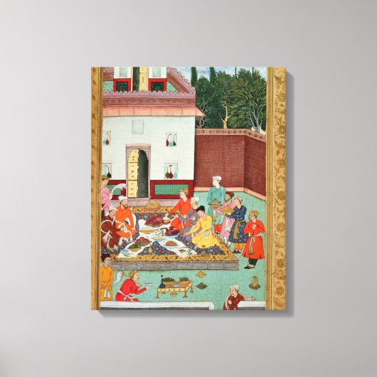 Mughal Emperor die in een Courtyard verdwijnt Canvas Afdruk (Voorkant)