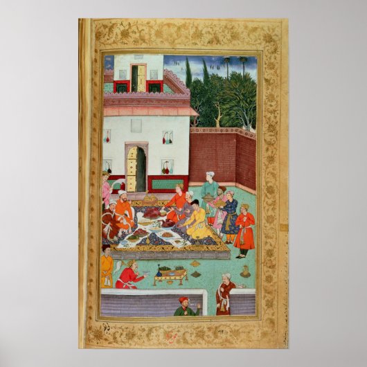 Mughal Emperor die in een Courtyard verdwijnt Poster (Voorkant)