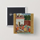 Mughal Emperor die in een Courtyard verdwijnt Vierkante Button 5,1 Cm (Voorkant /achterkant)
