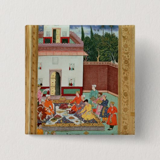 Mughal Emperor die in een Courtyard verdwijnt Vierkante Button 5,1 Cm (Voorkant)