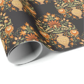 Mughal Fantasy: Retro Bloemenweelde Cadeaupapier (Rol Hoek)