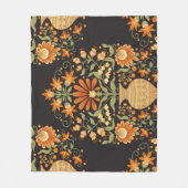 Mughal Fantasy: Retro Bloemenweelde Fleece Deken (Voorkant)