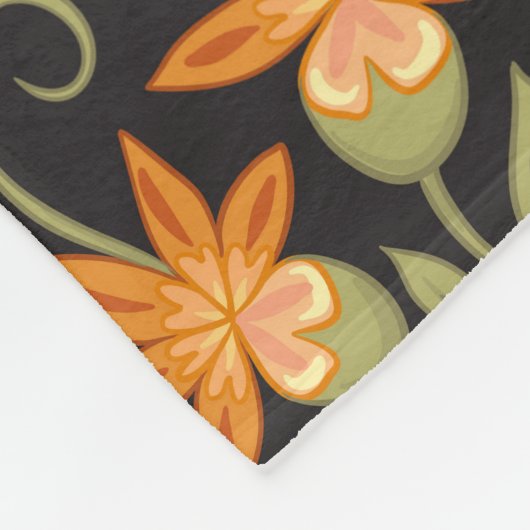 Mughal Fantasy: Retro Bloemenweelde Fleece Deken (Hoek)