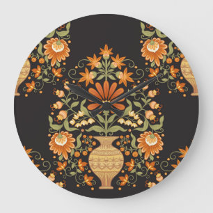Mughal Fantasy: Retro Bloemenweelde Grote Klok