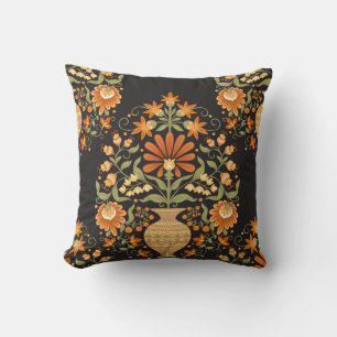 Mughal Fantasy: Retro Bloemenweelde Kussen