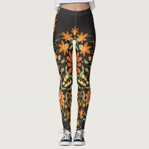 Mughal Fantasy: Retro Bloemenweelde Leggings