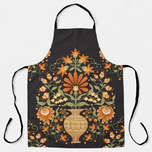 Mughal Fantasy: Retro Bloemenweelde Schort (Voorkant)