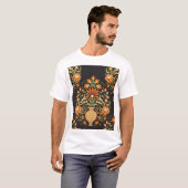 Mughal Fantasy: Retro Bloemenweelde T-shirt (Voorkant volledig)