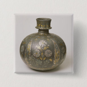 Mughal Flask (metaalbewerking) Vierkante Button 5,1 Cm