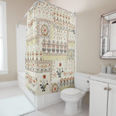 Mughal Floral Paisley: Etnische digitale elegantie Douchegordijn (In situ)