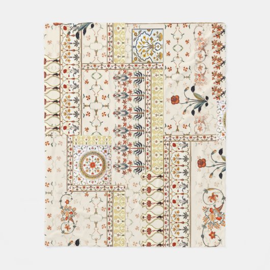 Mughal Floral Paisley: Etnische digitale elegantie Fleece Deken (Voorkant)