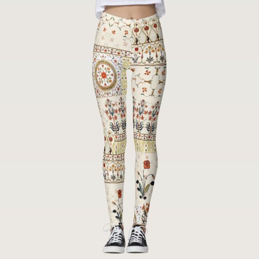 Mughal Floral Paisley: Etnische digitale elegantie Leggings (Voorkant)