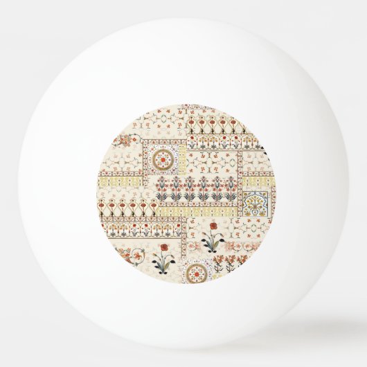 Mughal Floral Paisley: Etnische digitale elegantie Pingpongbal (Voorkant)