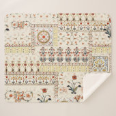 Mughal Floral Paisley: Etnische digitale elegantie Sherpa Deken (Voorkant (horizontaal))