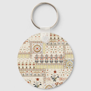 Mughal Floral Paisley: Etnische digitale elegantie Sleutelhanger