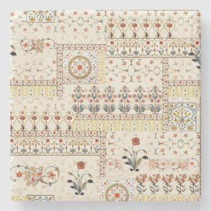 Mughal Floral Paisley: Etnische digitale elegantie Stenen Onderzetter