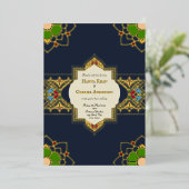 Mughal-geïnspireerde trouwuitnodiging met folie folie uitnodiging (Staand Voorkant)