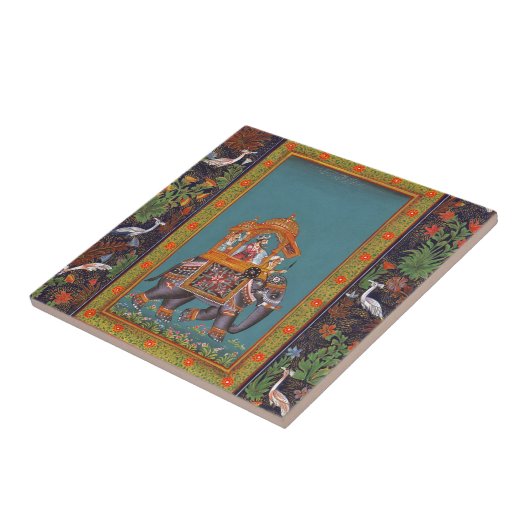 Mughal Indiaas Islam Perzisch Perzisch Elephant Tegeltje (Zijkant)