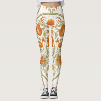 Mughal motief fantasie bloemen patroon leggings