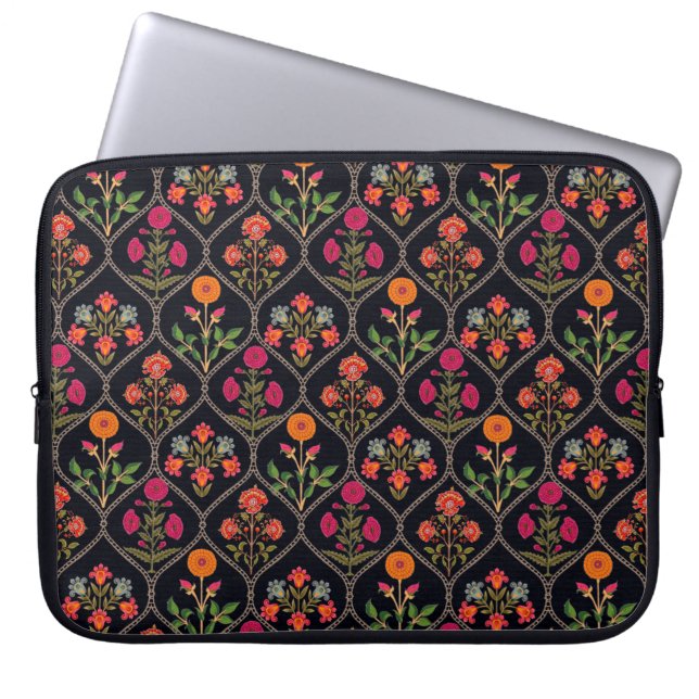 mughal motief Kani ornament patroon multi-colo Laptop Sleeve (Voorkant)