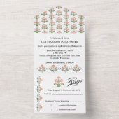 Mughal Natural Motif Indian Wedding All In One Uitnodiging (Binnen)